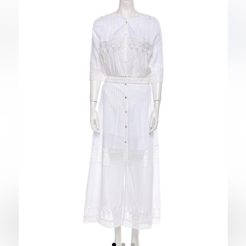 NWT loveshackfancy lace cream white dress M